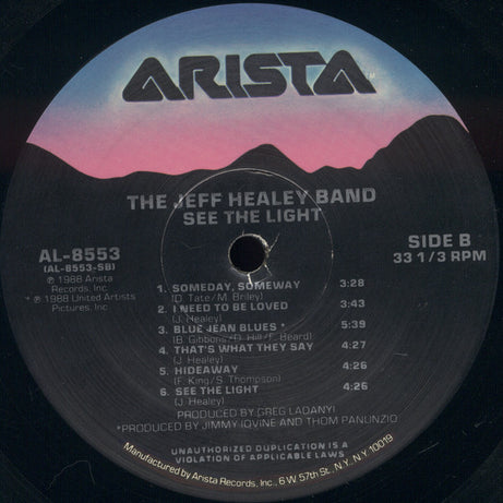 The Jeff Healey Band : See The Light (LP, Album, All)