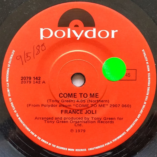 France Joli : Come To Me (7", Single)
