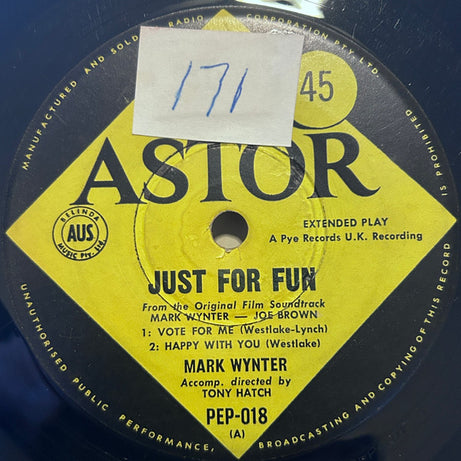 Joe Brown And Mark Wynter : Just For Fun (7", EP, Mono)