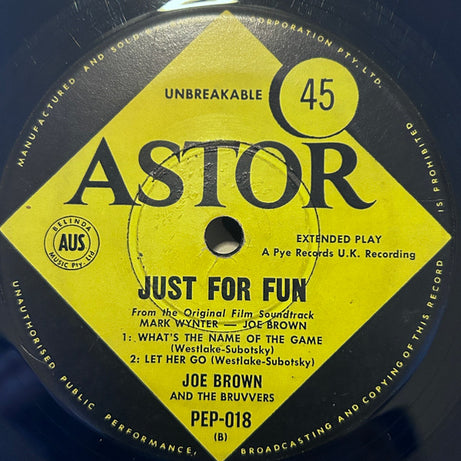 Joe Brown And Mark Wynter : Just For Fun (7", EP, Mono)