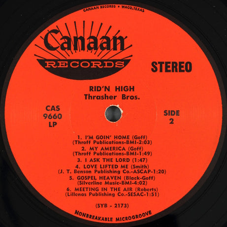 The Thrasher Brothers : Rid'n High (LP, Album)