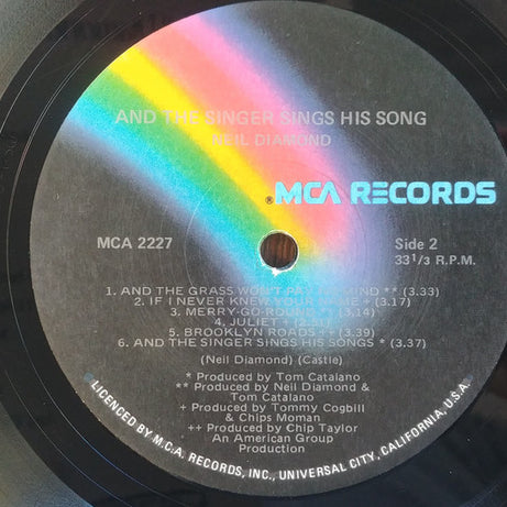 Neil Diamond : And The Singer Sings His Song (LP, Comp)