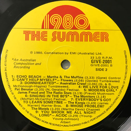 Various : 1980 (The Summer) (LP, Comp)