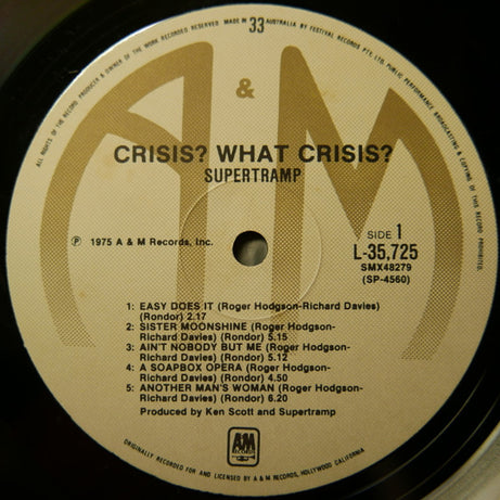 Supertramp : Crisis? What Crisis? (LP, Album)