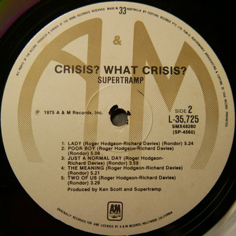 Supertramp : Crisis? What Crisis? (LP, Album)