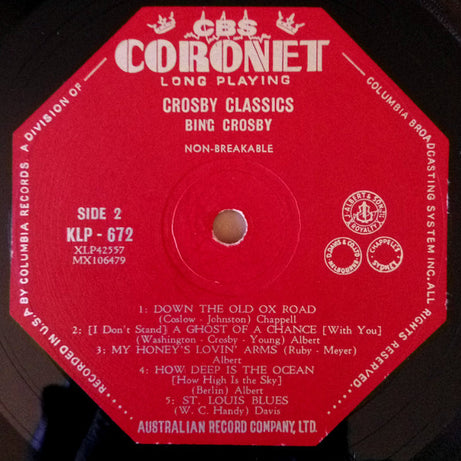 Bing Crosby : Crosby Classics (LP, Comp, Mono)