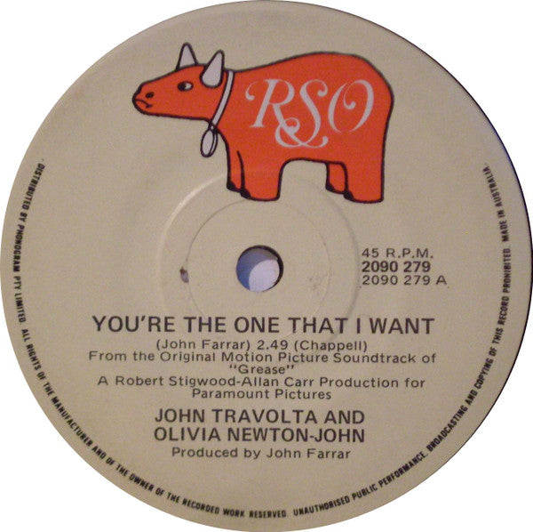 John Travolta & Olivia Newton-John : You're The One That I Want (7", Single)