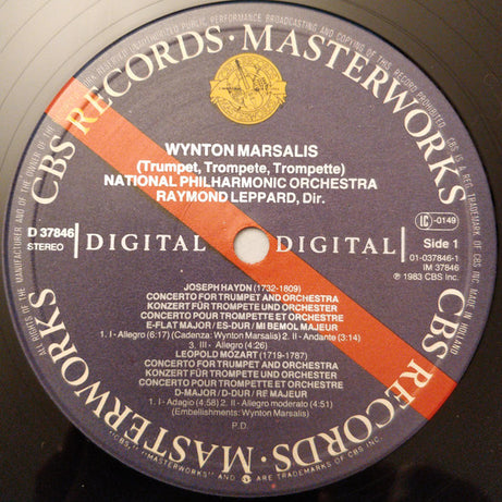 Joseph Haydn • Johann Nepomuk Hummel • Leopold Mozart, Wynton Marsalis, National Philharmonic Orchestra, Raymond Leppard : Trumpet Concertos (LP)