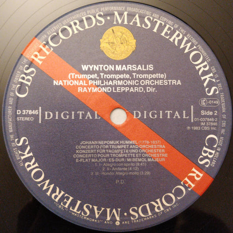Joseph Haydn • Johann Nepomuk Hummel • Leopold Mozart, Wynton Marsalis, National Philharmonic Orchestra, Raymond Leppard : Trumpet Concertos (LP)