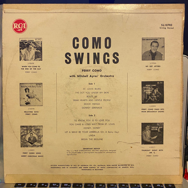 Perry Como : Como Swings (LP, Album, Promo)