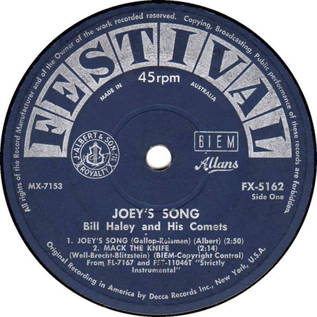Bill Haley And His Comets : Joey's Song (7", EP)