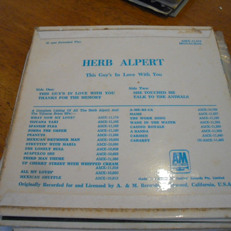 Herb Alpert : This Guy's In Love With You (7", EP, Mono)