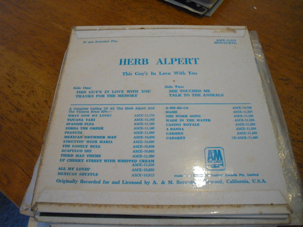 Herb Alpert : This Guy's In Love With You (7", EP, Mono)