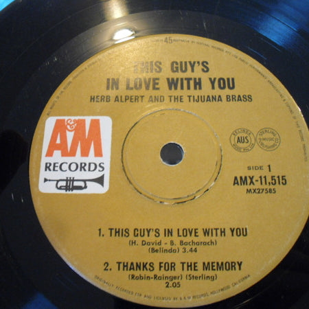 Herb Alpert : This Guy's In Love With You (7", EP, Mono)