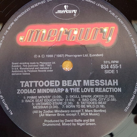 Zodiac Mindwarp And The Love Reaction : Tattooed Beat Messiah (LP, Album)