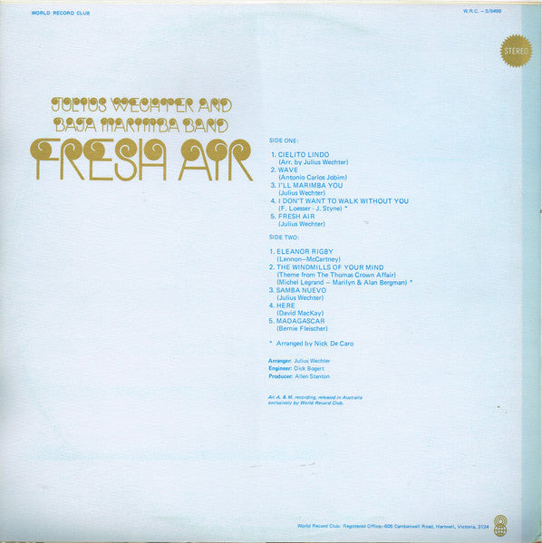 Julius Wechter And Baja Marimba Band : Fresh Air (LP, Album, Club)
