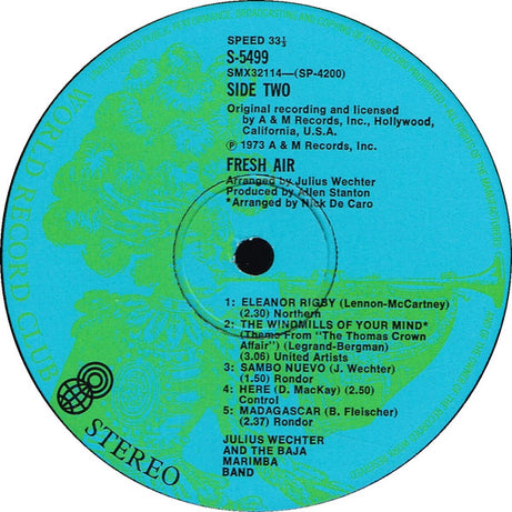 Julius Wechter And Baja Marimba Band : Fresh Air (LP, Album, Club)