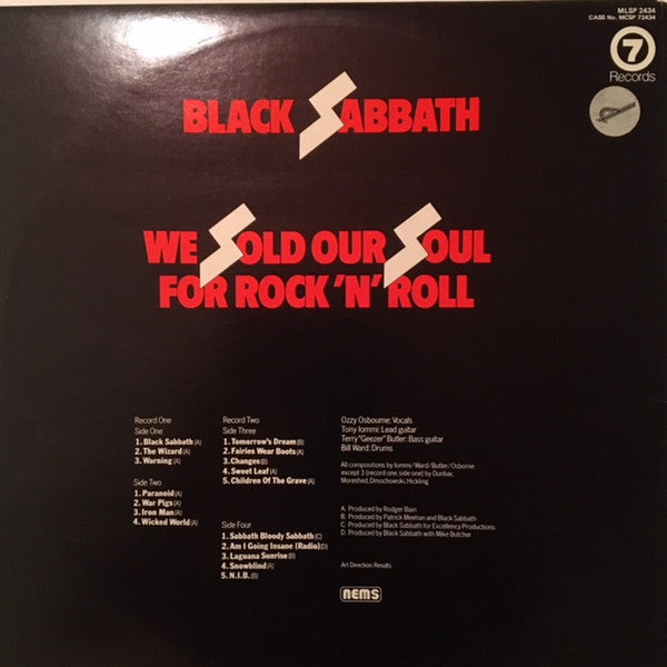 Black Sabbath : We Sold Our Soul For Rock 'N' Roll (2xLP, Comp, RE, Gat)