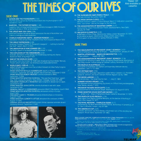 Various : The Times Of Our Lives (Twentieth Century Actualities Which Shaped History) (LP, Gat)