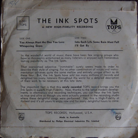 The Ink Spots (2) : The Ink Spots (7", EP)