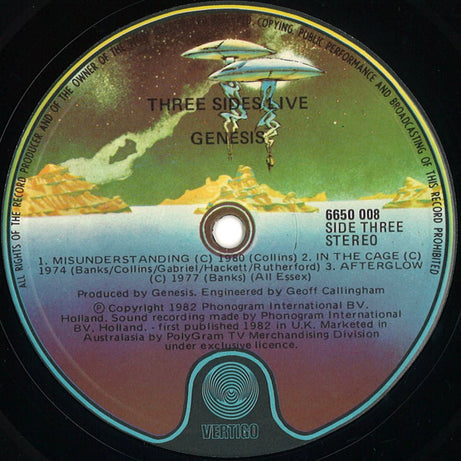 Genesis : Three Sides Live (2xLP, Album, Gat)