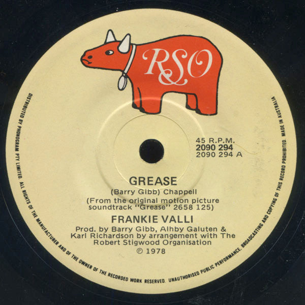 Frankie Valli : Grease (7", Single)