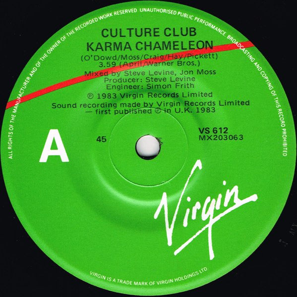 Culture Club : Karma Chameleon (7", Single)