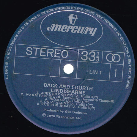 Lindisfarne : Back And Fourth (LP, Album, Gat)