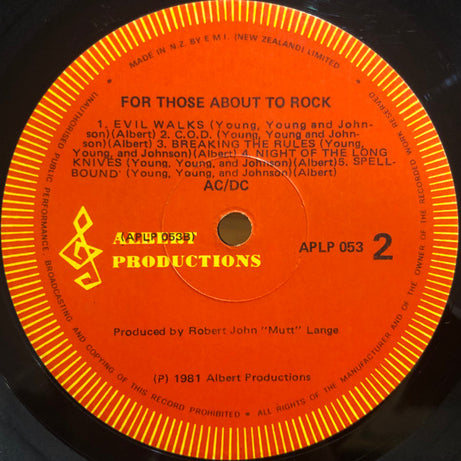 AC/DC : For Those About To Rock (We Salute You) (LP, Album, Gat)