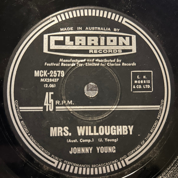 Johnny Young : Mrs. Willoughby / 1-2-3 (7", Single)
