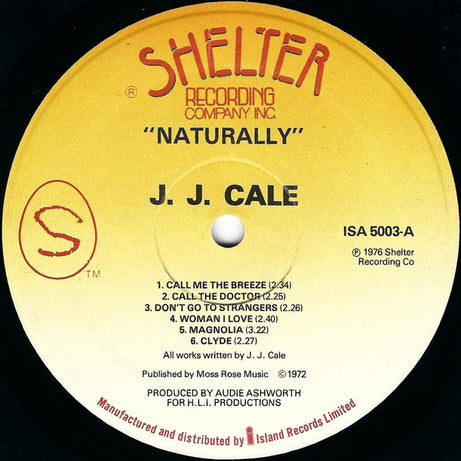 J.J. Cale : Naturally (LP, Album, RE)