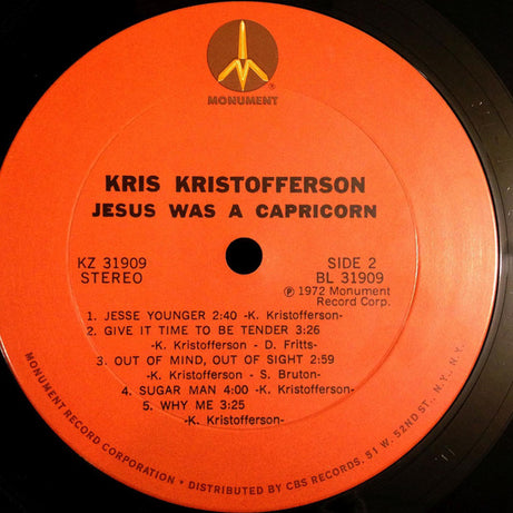 Kris Kristofferson : Jesus Was A Capricorn (LP, Album, Ter)