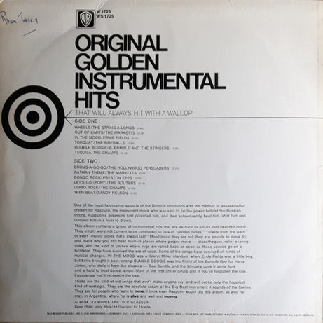 Various : Original Golden Instrumental Hits (LP, Comp)