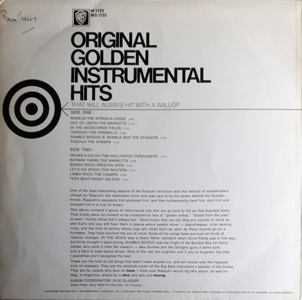 Various : Original Golden Instrumental Hits (LP, Comp)