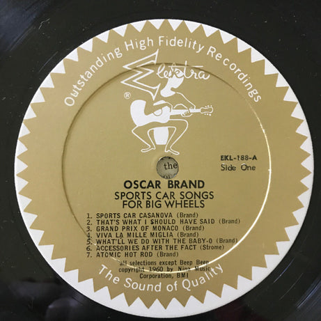 Oscar Brand : Sports Car Songs (LP, Album, Mono, RE)