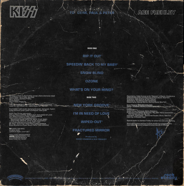Kiss, Ace Frehley : Ace Frehley (LP, Album, Ter)