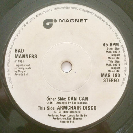 Bad Manners : Can Can (7", Single, Sol)