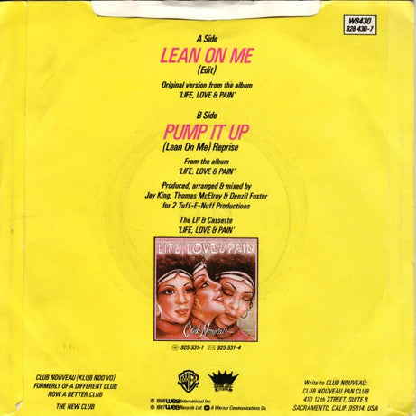 Club Nouveau : Lean On Me (7", Single, Sil)