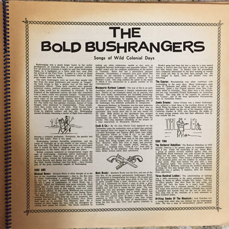Lionel Long With Patricia Cook, Dave Guard, Don Andrews And The Noel Gilmour Sextet : The Bold Bushrangers - Songs Of Wild Colonial Days (2xLP, Mono, Gat)