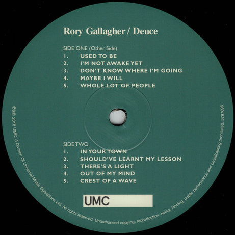 Rory Gallagher : Deuce (LP, Album, RE, RM, 180)