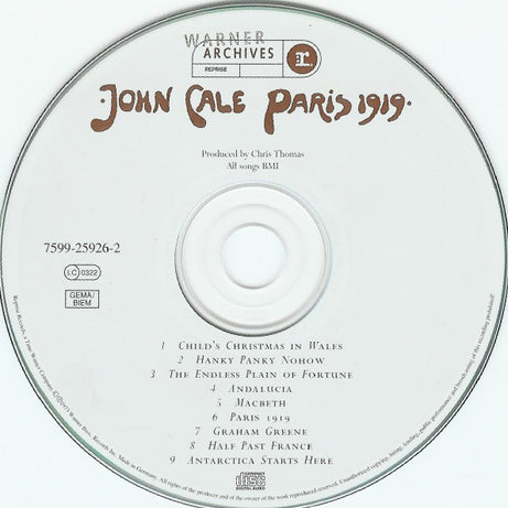 John Cale : Paris 1919 (CD, Album, RE)