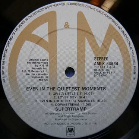 Supertramp : Even In The Quietest Moments... (LP, Album)