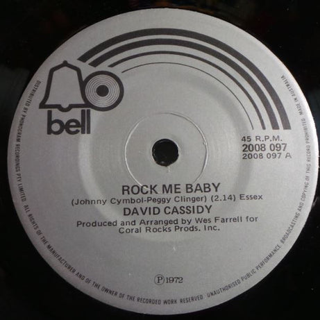 David Cassidy : Rock Me Baby (7", Single)