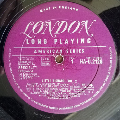 Little Richard : Little Richard - Vol. 2 (LP, Album, Mono)