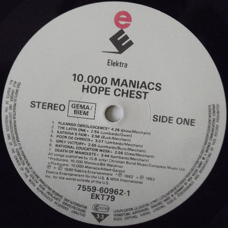 10,000 Maniacs : Hope Chest (The Fredonia Recordings 1982 - 1983) (LP, Comp)
