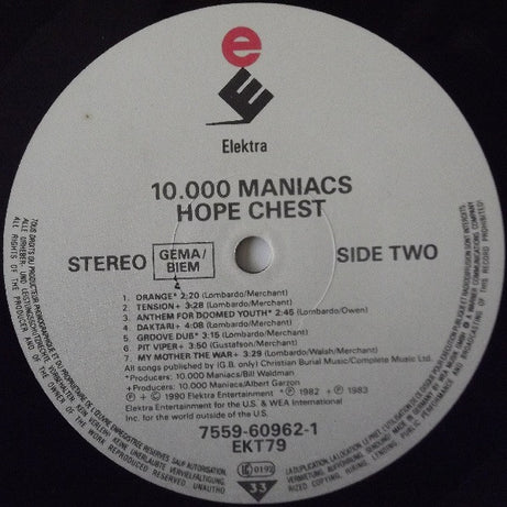 10,000 Maniacs : Hope Chest (The Fredonia Recordings 1982 - 1983) (LP, Comp)