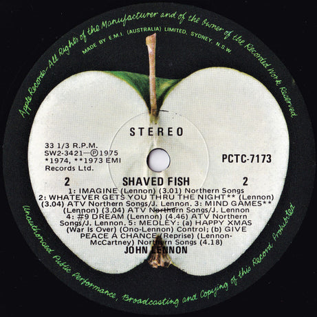 John Lennon, The Plastic Ono Band : Shaved Fish (LP, Comp)