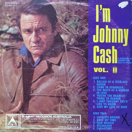 Johnny Cash & The Tennessee Two : I'm Johnny Cash Vol. II (Come In, Stranger) (LP, Comp)
