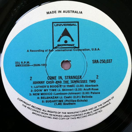 Johnny Cash & The Tennessee Two : I'm Johnny Cash Vol. II (Come In, Stranger) (LP, Comp)