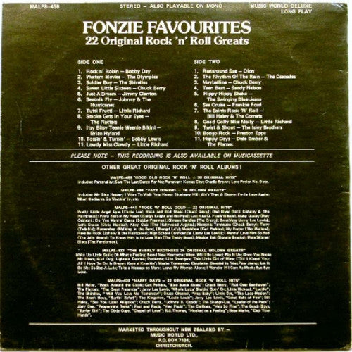Various : Fonzie Favourites - 22 Original Rock 'n' Roll Greats (LP, Comp, Mono, P/Unofficial)
